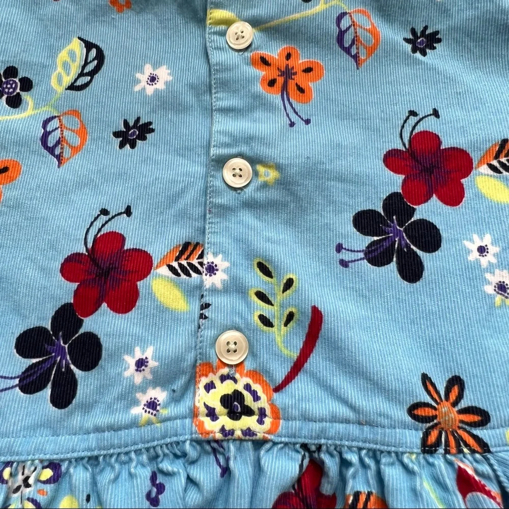 ⭐️ Vintage Hanna Anderson Corduroy Dress Near and Far sz 140 floral print